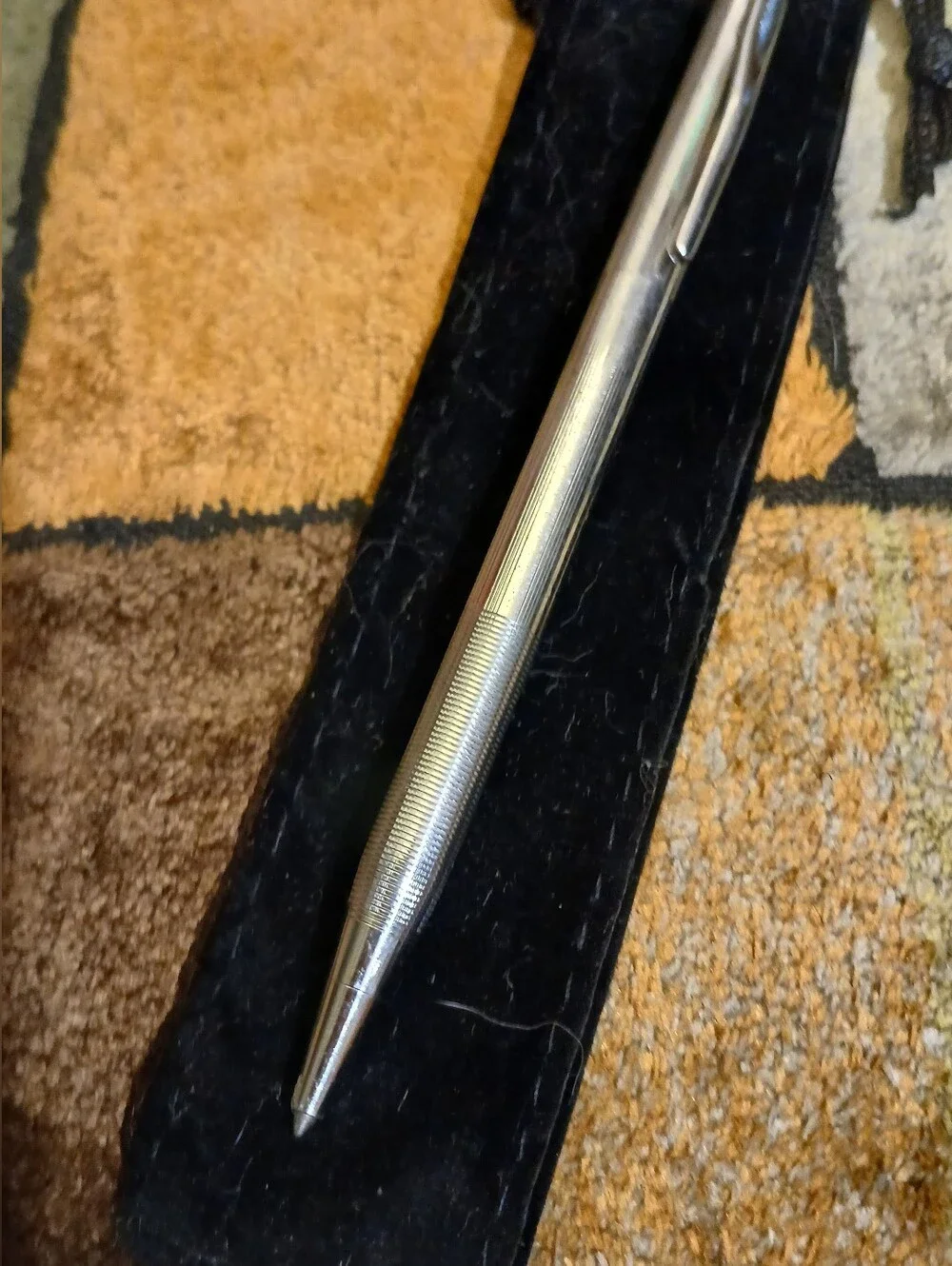Silver Metal Cross Pen with Velvet Pouch - Men Accessories